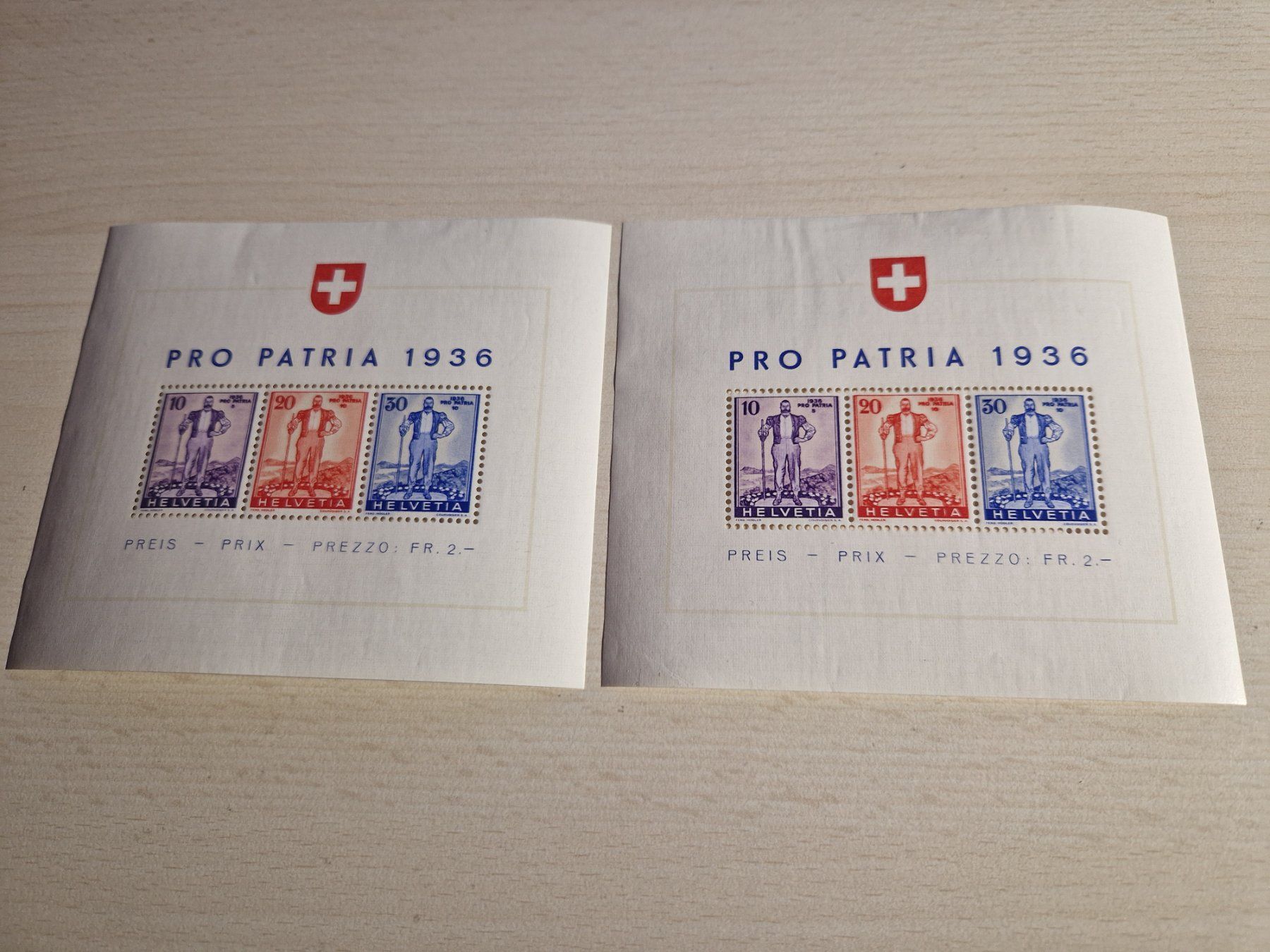 Alle Briefmarken: 2 PP Blöcke 1936, ab 1.- – Gebraucht aus Burgdorf von Glossy01