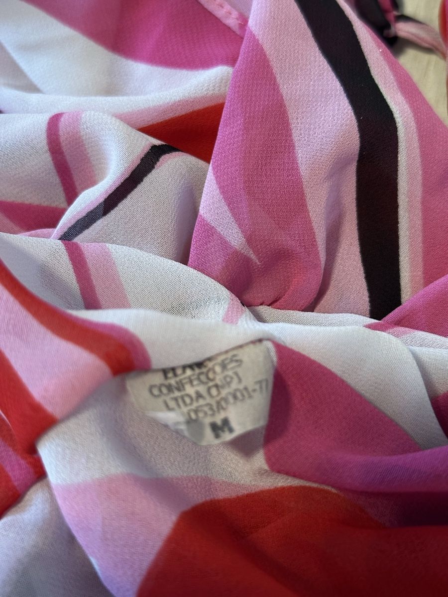 Top: Halterneck Top rosa gemustert Grösse M – Usato da Eglisau venduto da Brewster1 2