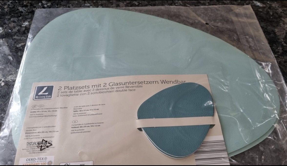 Tischset: 2 Platzsets/Glasuntersetzer Lederoptik – Neu und originalverpackt aus Endingen von Warlock 2