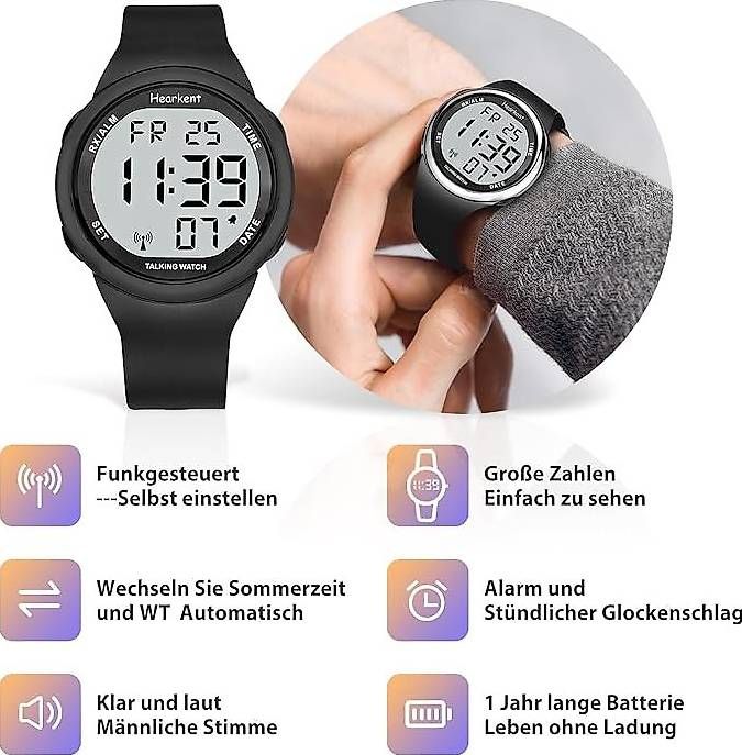 Orologi: Sprechende Uhr für Sehbehinderte oder Senioren LCD – Nuovo (secondo la descrizione) da Kreuzlingen venduto da Best-Deal-Oase 2