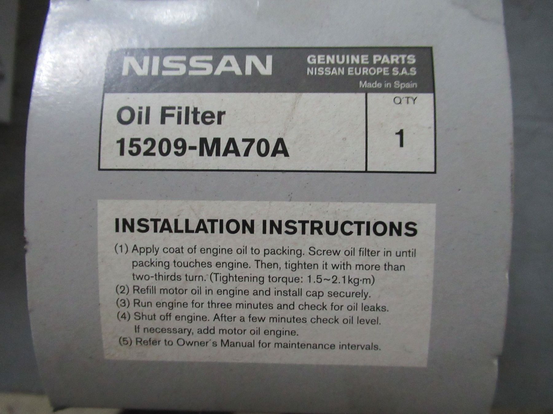 Nissan Tutti pezzi di ricambio auto: Oelfilter – Nuovo e nell'imballaggio originale da Horw venduto da wer_hz87