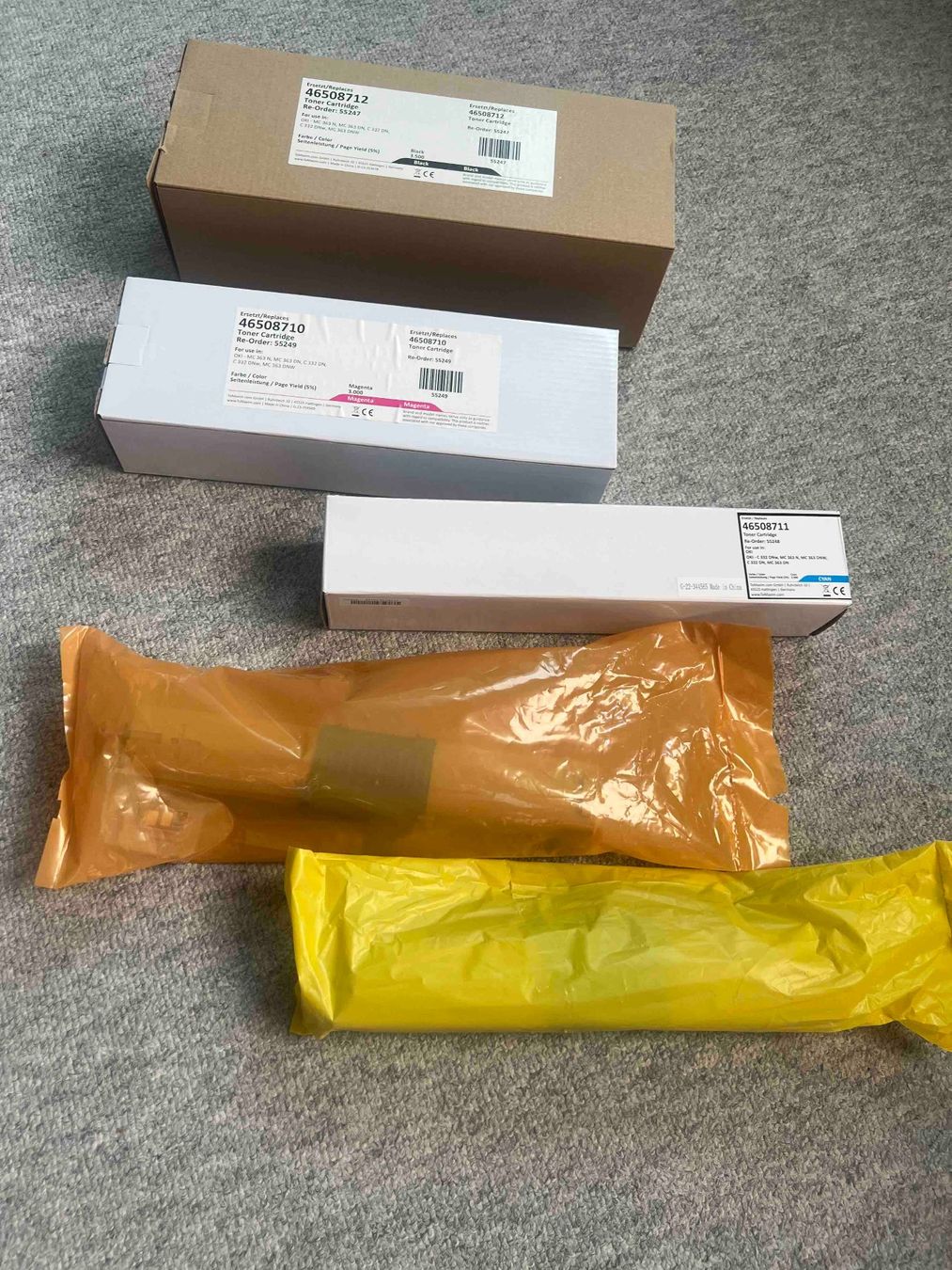 Oki Cartucce per stampanti & toner: Diverse farbige Druckerpatronen zu OKI Laserdrucker C332 – Nuovo e nell'imballaggio originale da Weisslingen venduto da Derfla1