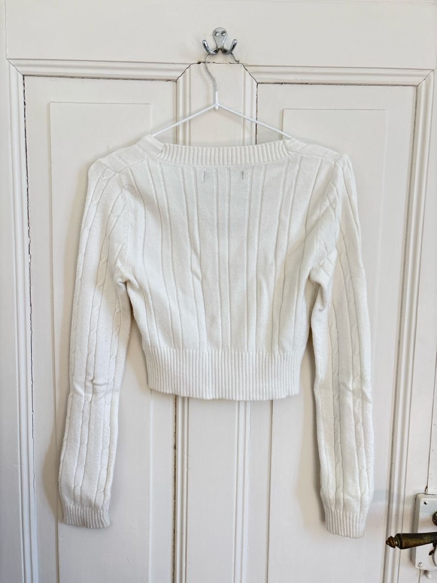 Maglioni & Felpe: FB Sisters White Cable Knit Cropped Sweater - Size S – Nuovo (secondo la descrizione) da Zollikon venduto da ely.p 3