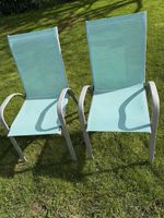 Gartenstühle 2er Set hellblau Aluminiumgestell guter Zustand