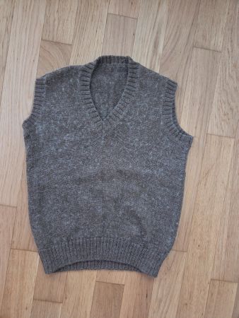 Strickweste Herren V-Ausschnitt grau Melange Grösse M