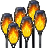 6Stück Solarlampen für Außen Garten, Flackernd
