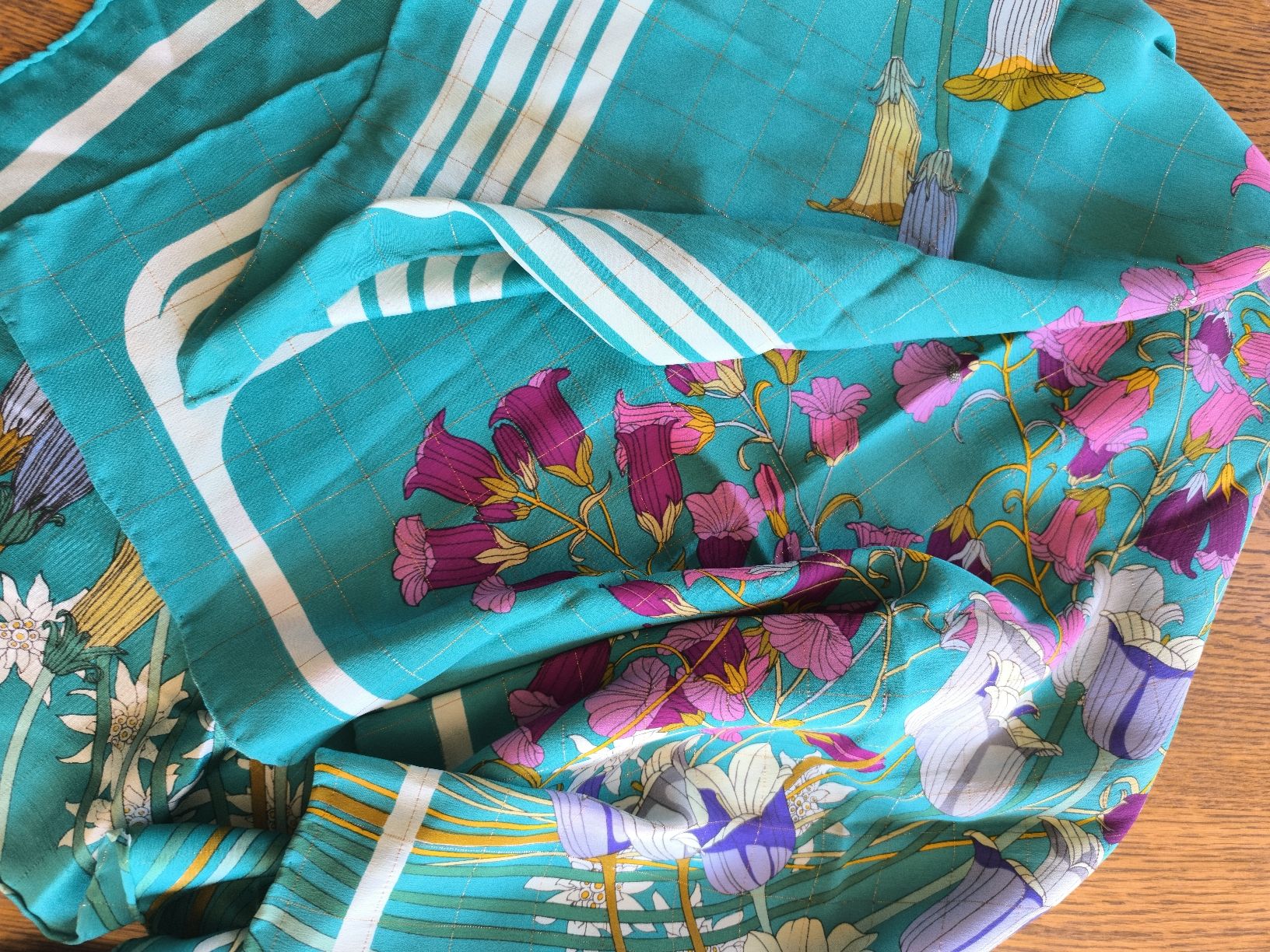 Foulard & Sciarpe: Seidenschal türkis mit Blumen – Nuovo (secondo la descrizione) da Schaffhausen venduto da gab_v5qf 4