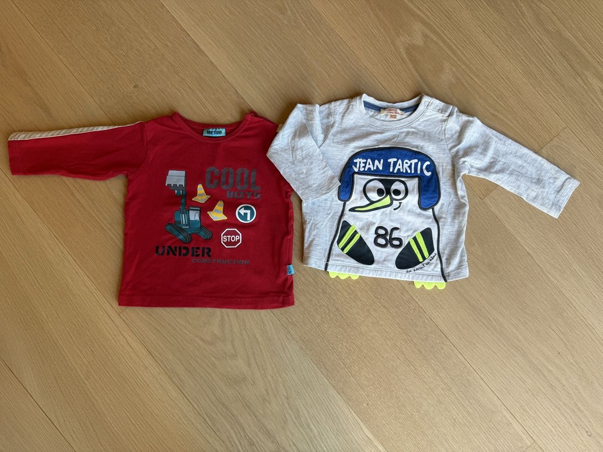 Camicie, Top & T-shirt: 2 Langarmshirts, Grösse 74 – Usato da Planken venduto da tbswlch