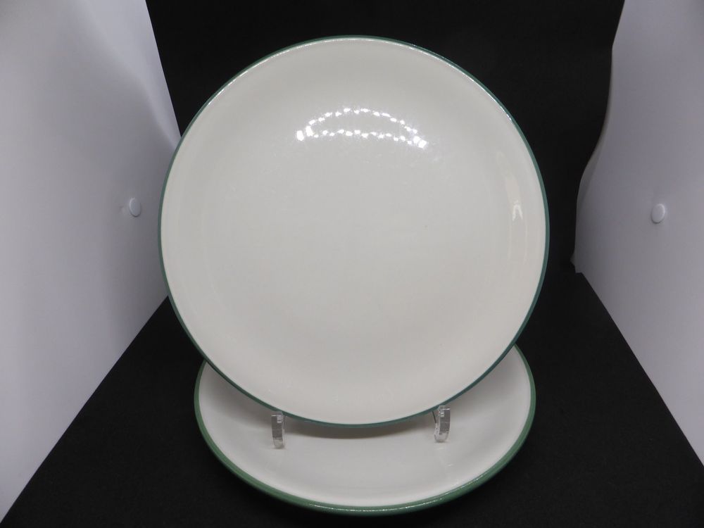 Rössler lot de 2 assiettes de table blanche et liseré vert (D'occasion ...