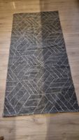 2 × Teppich Grau/Weiss 90x200cm waschbar
