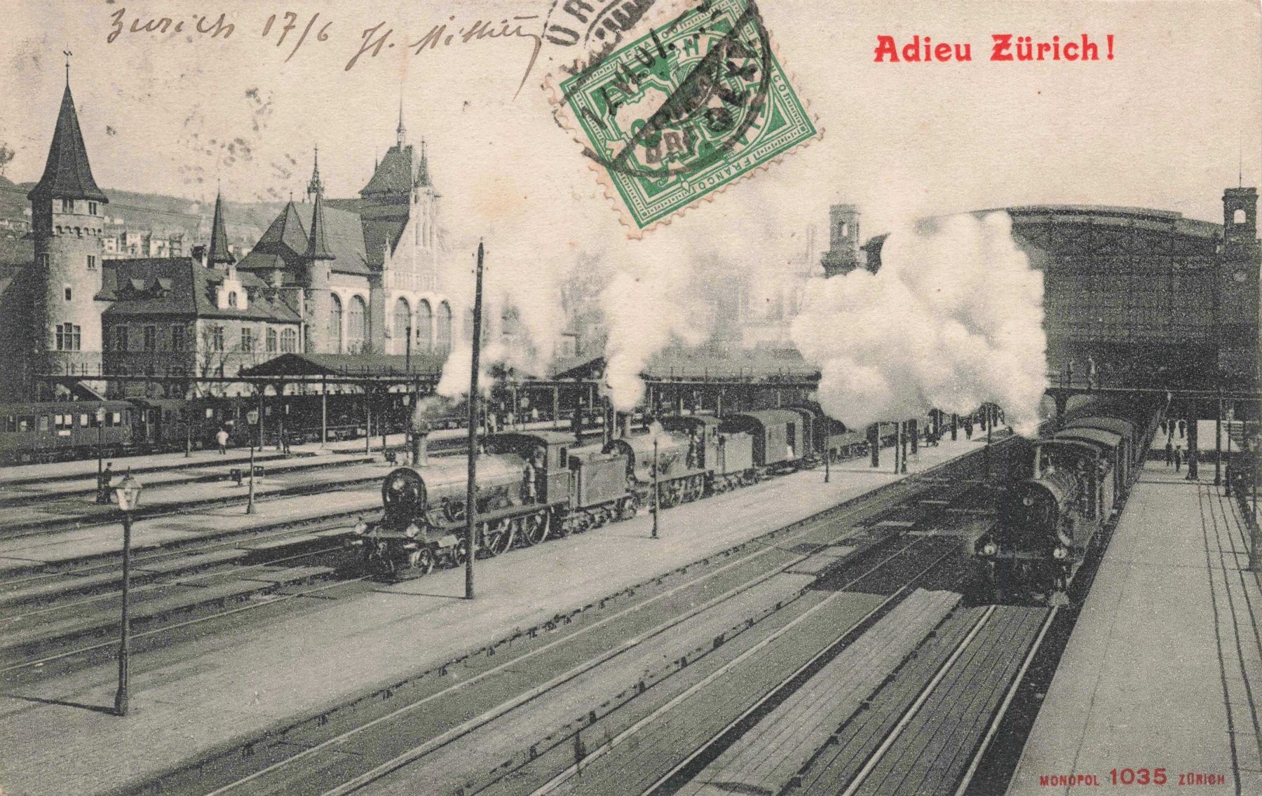 Cartoline postali: Ferrovia Eisenbahn Zürich Bahnhof – Usato da Biasca venduto da Blenio71