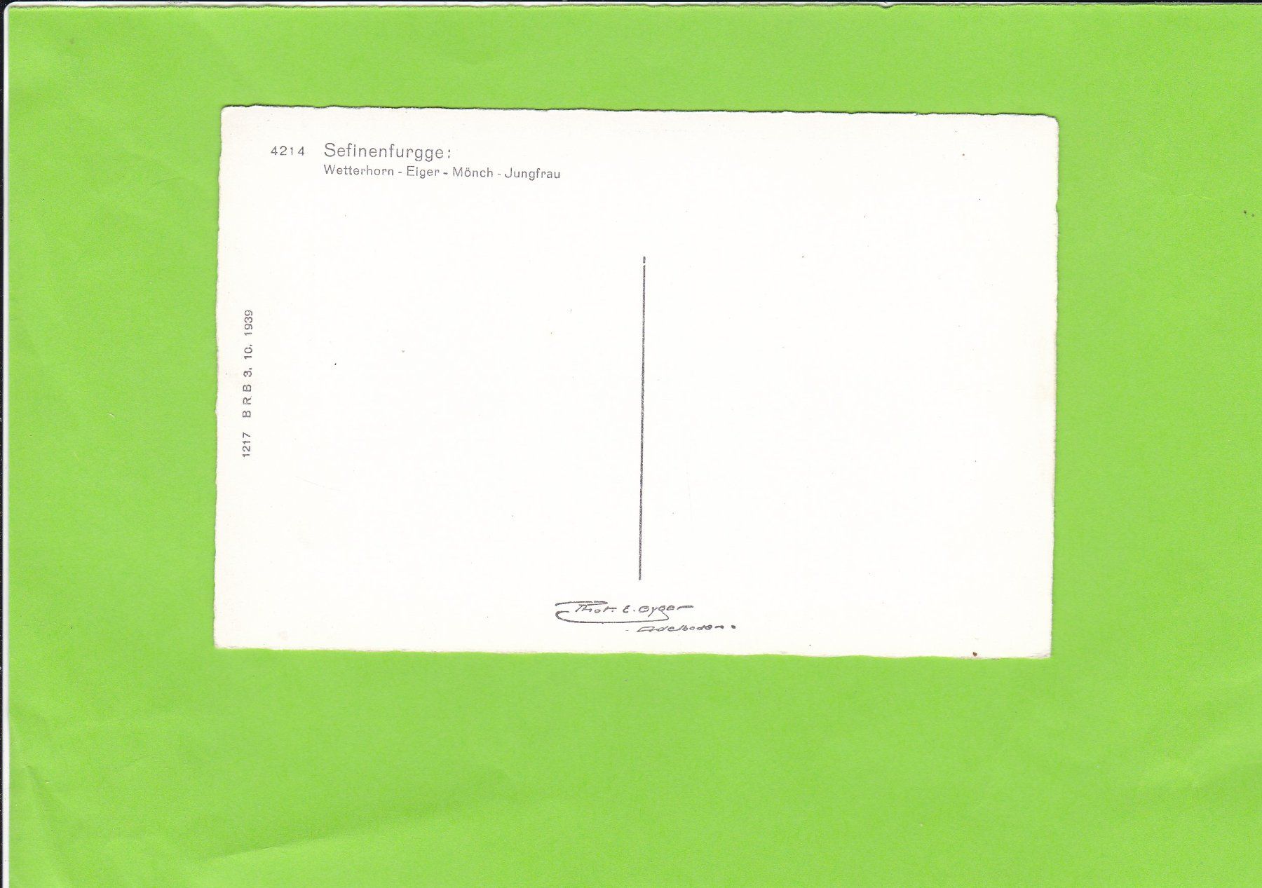 Cartoline postali: Sefinenfurgge, E. Gyger – Usato da St. Peterzell venduto da neckertal 1