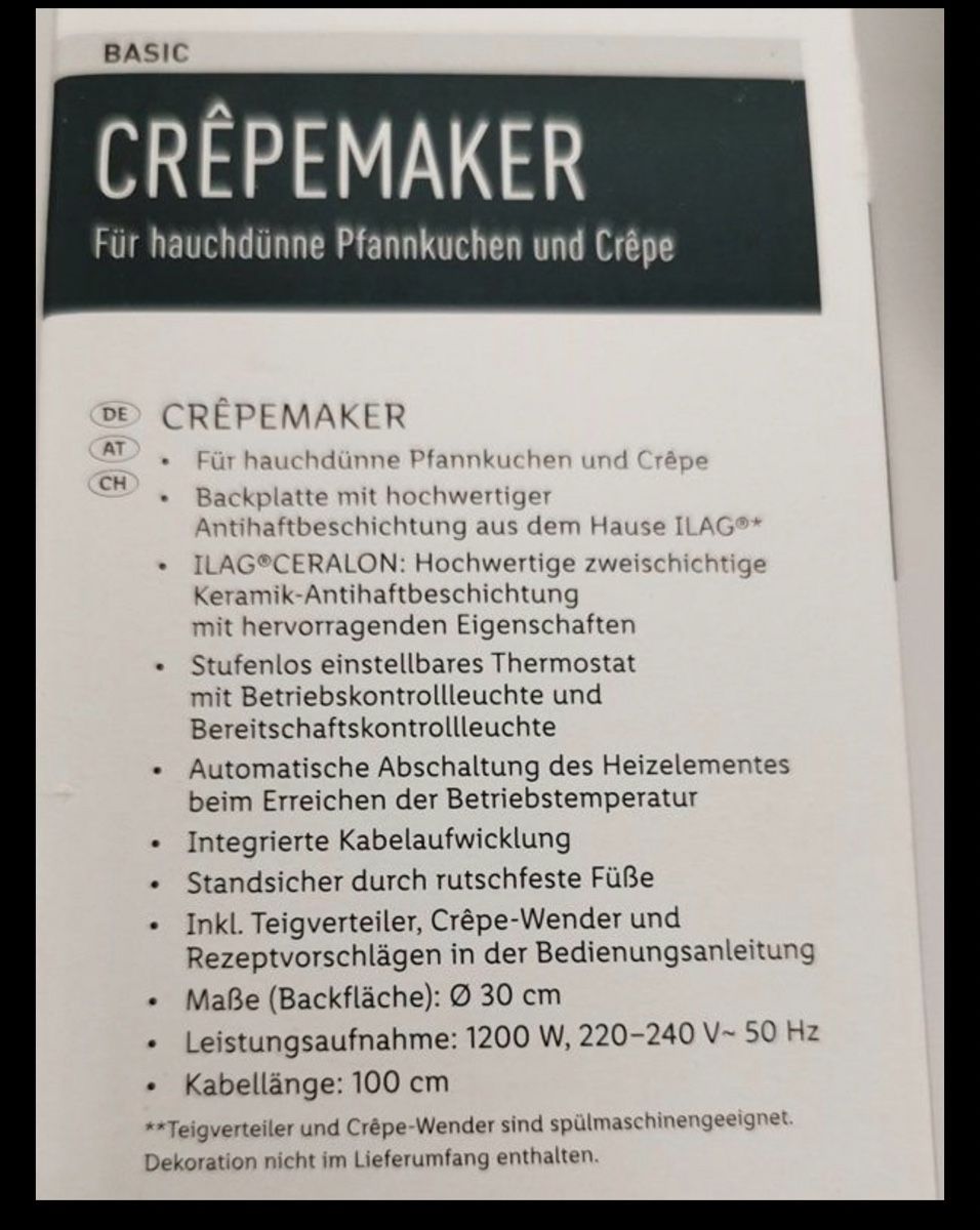 SilverCrest Appareils de cuisine: Silvercrest Crepemaker 30 cm – Neuf (Voir description) à Uster par noe_97ds 2