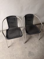 Stuhl Set Aluminium Geflecht schwarz 2 Stk. mit Kratzern