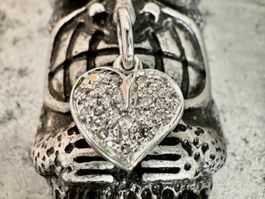 Herz-Anhänger Weissgold mit Diamanten