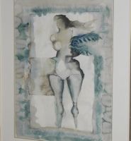 Lithografie signierte grosse Litho   antike Graphik   73 cm