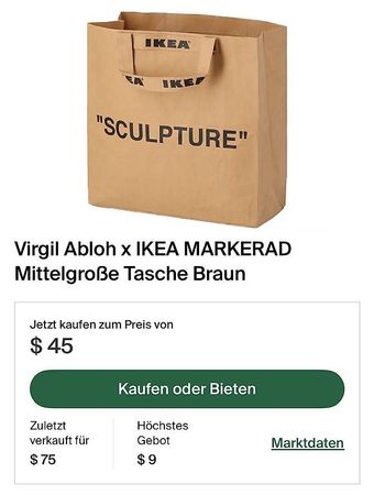 Virgil Abloh Ikea Tasche Klein
