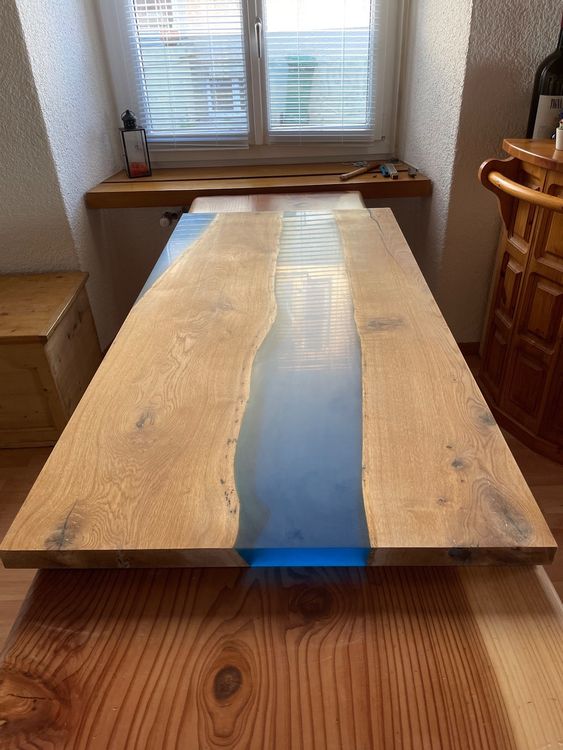 Plateau de table en résine Epoxy + chêne Kaufen auf Ricardo