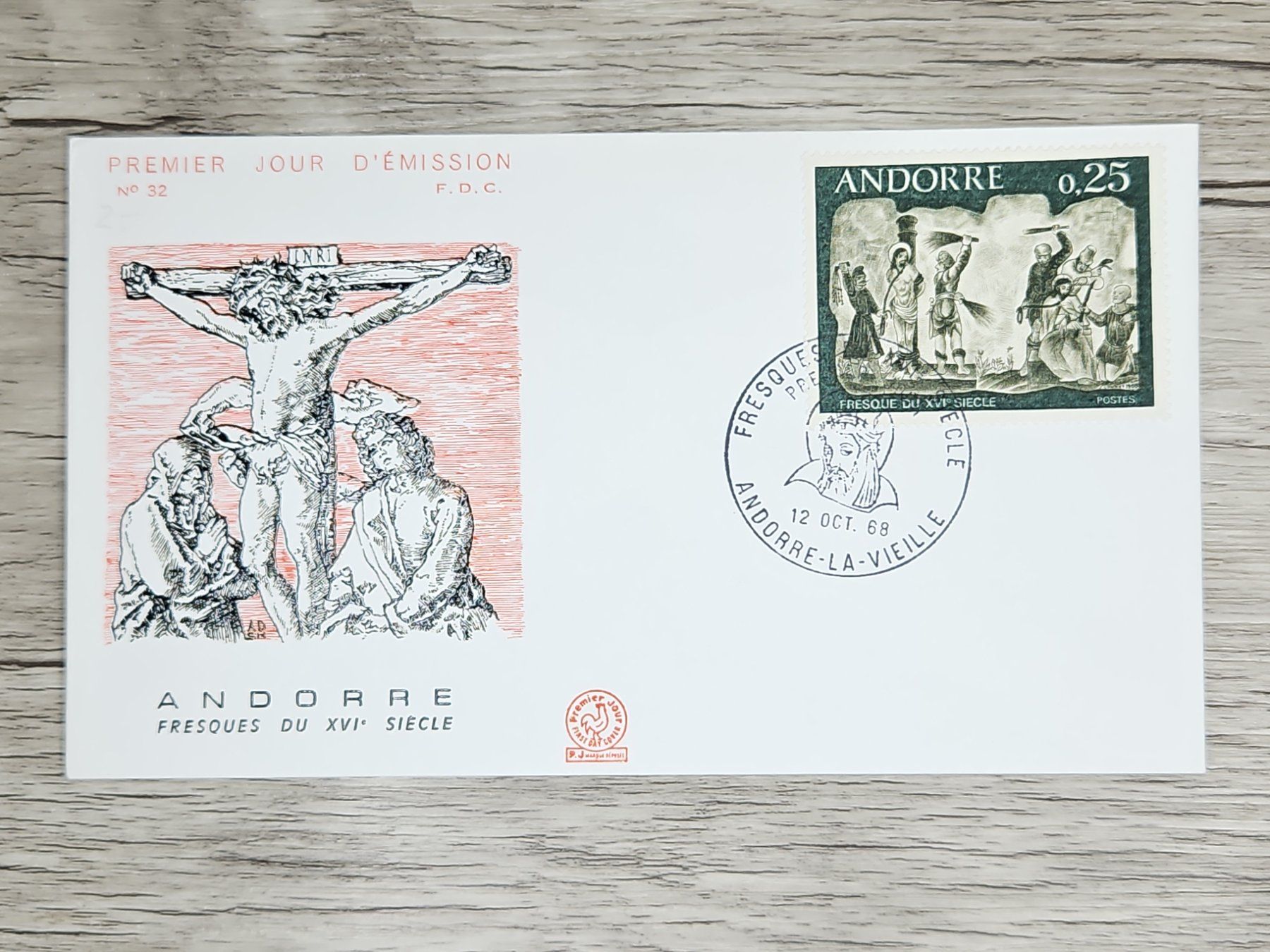 Tutti i francobolli: CL05 Enveloppe + Timbre Andorre 1968 – Usato da Cousset venduto da Patrick_Collections
