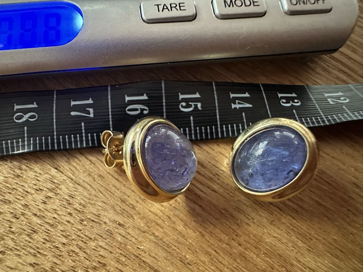 Boucles d'oreille: 14 Karat Ohrstecker mit Amethyst  – D'occasion à Herbriggen par Sehrazade 8