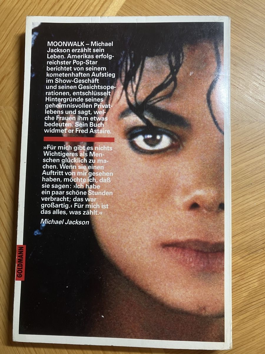 Libri: Michael Jackson Moonwalk Buch von Goldmann 1988 – Usato da Hedingen venduto da Pasokon74 1