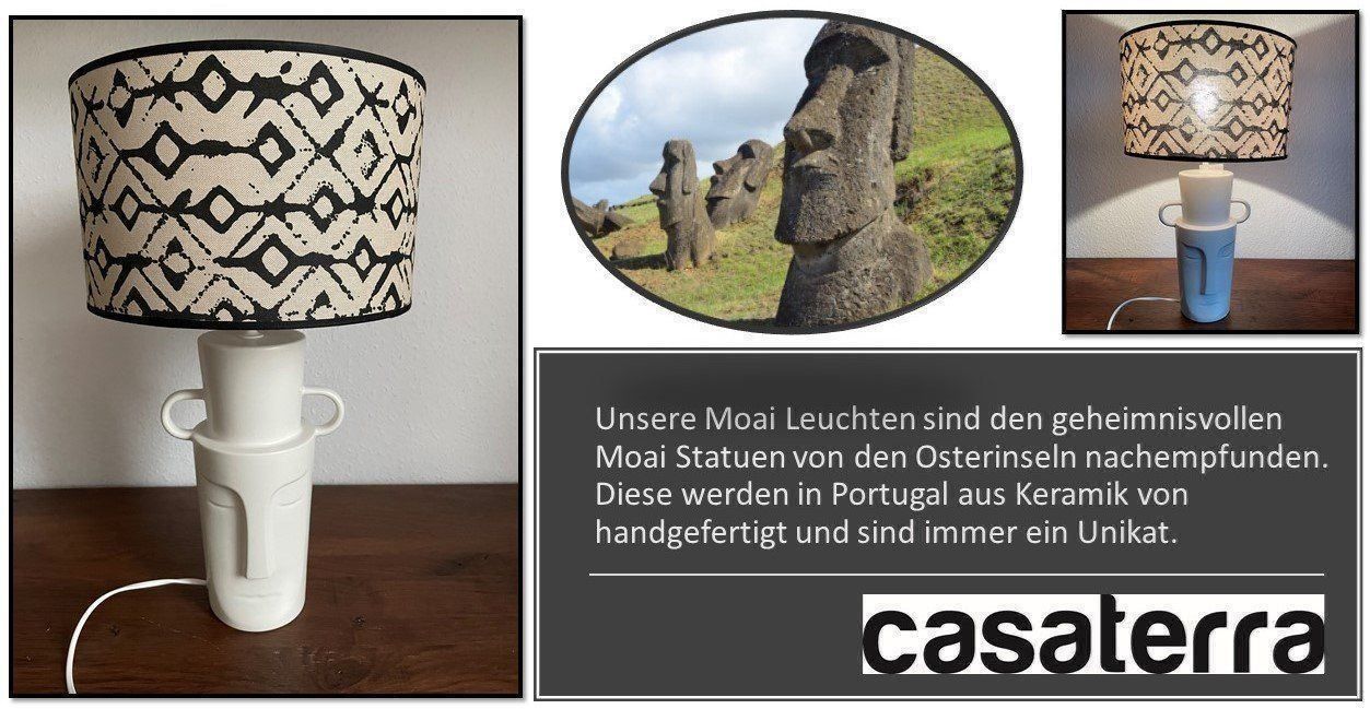 Lampen: Tischleuchte aus Keramik, Modell Moai – Neu und originalverpackt aus Erlen von casaterra