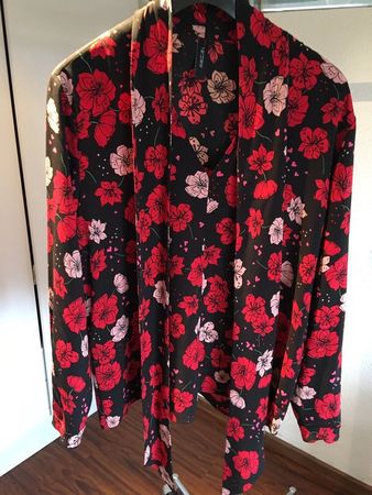 Marc Cain Collection Damen Bluse Gr 40 N4 Blumenprint Rot