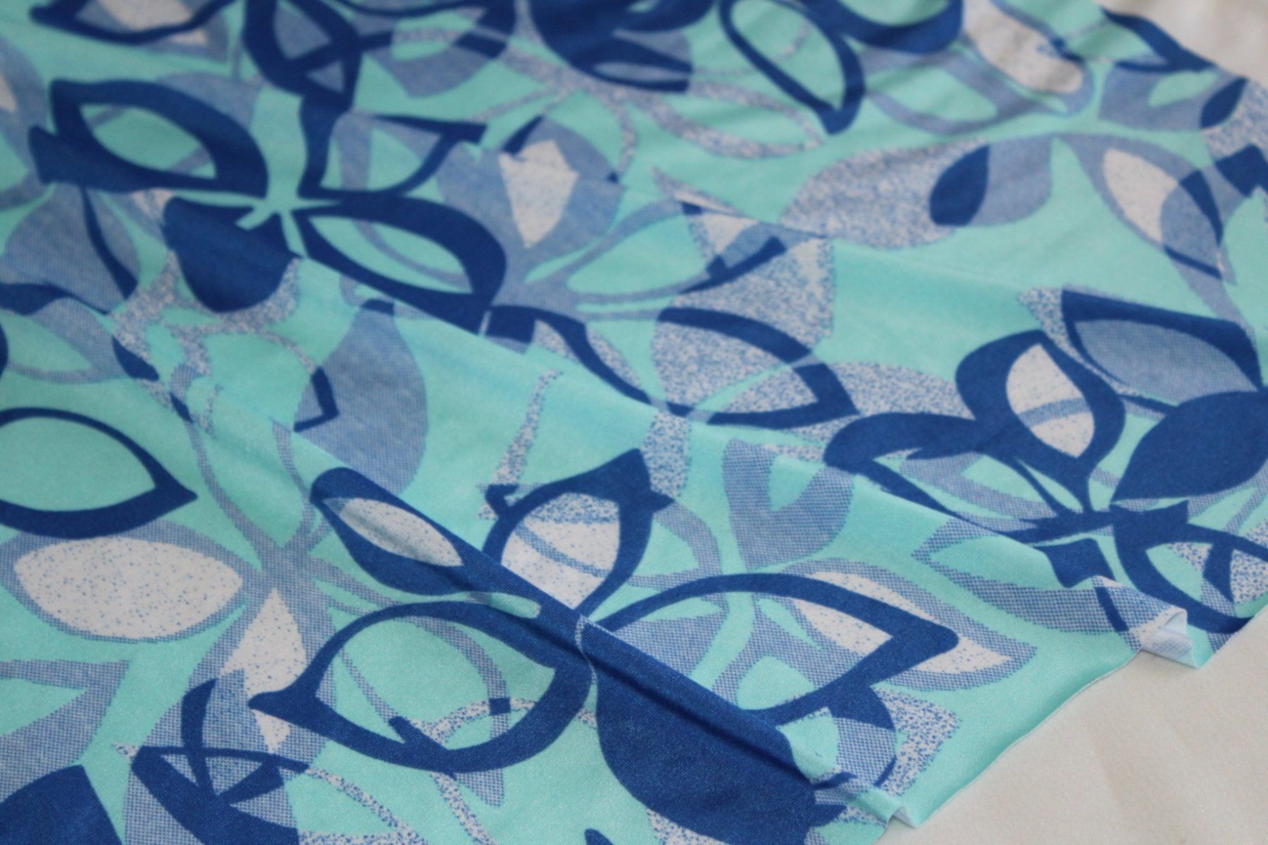 Stoffe: ***AUSVERKAUF*** Stoff Jersey Blumen blau – Neu (gemäss Beschreibung) aus Obfelden von solomon111