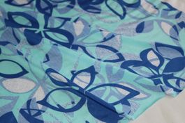 Stoff Jersey Blumen blau