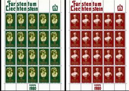 1980_FL-2 Kleinbogen SBK 679+680**; Frankatur 20 x Fr. 1.20
