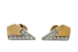 Brillant Ohrstecker in 18K Weiss und Gelb Gold 0.32ct *S4180