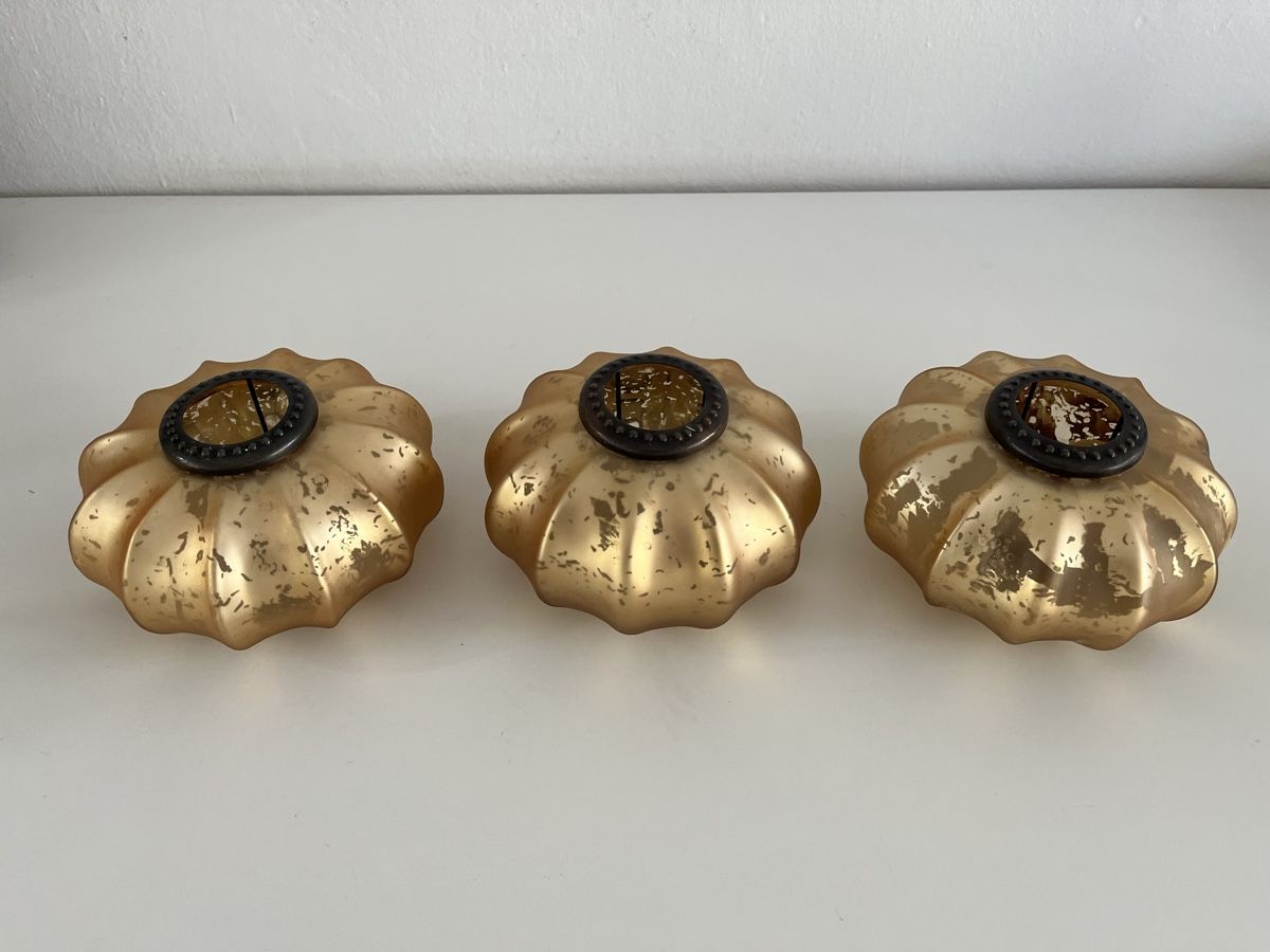 Alle Dekorationen: 3 Stk. Kürbis-Windlichter aus Glas – Gebraucht aus Wetzikon ZH von seli03 1