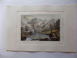 Oeschinensee kolorierte Lithographie