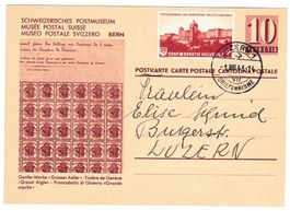Entier postal de Bern pour Luzern le1.VIII.43