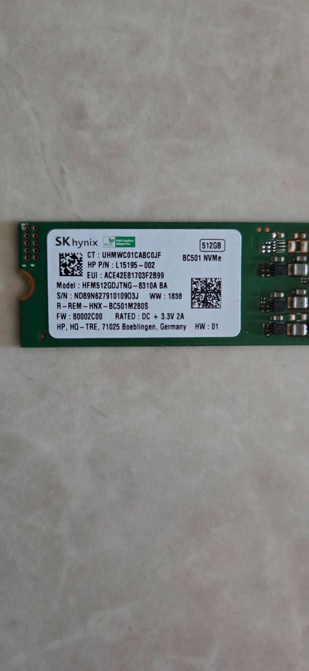 Disques durs: SK Hynix 512GB SSD NVMe – D'occasion à Zihlschlacht par vogelgrip 1