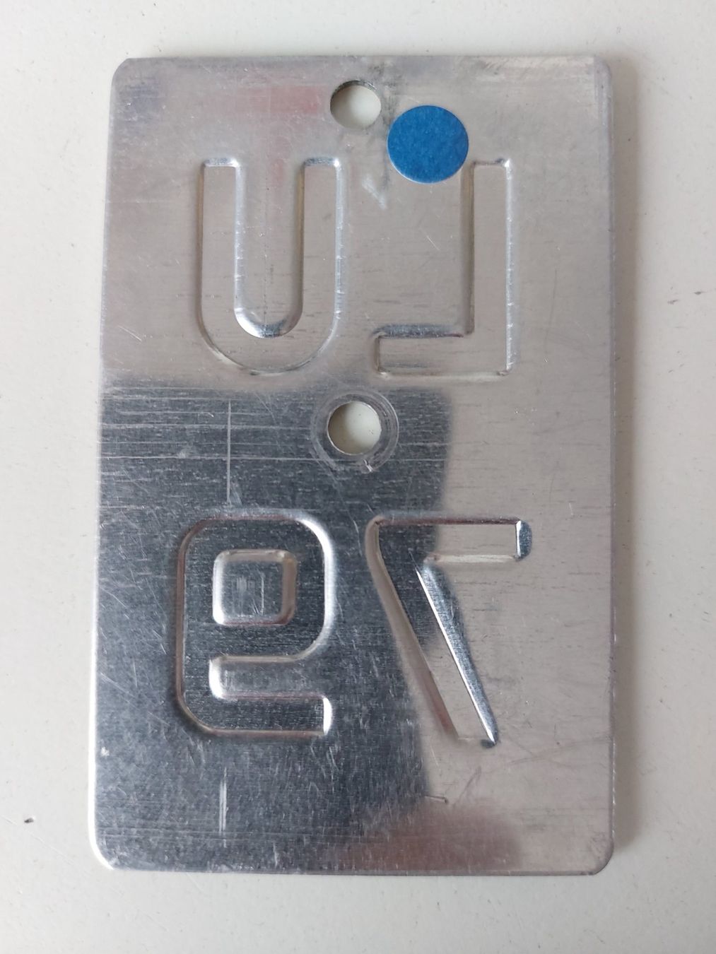 Sachs Insegne: Velonummer LU 79 Mofanummer gelb Plaque Mofa – Usato da Schenkon venduto da Uhu007 1