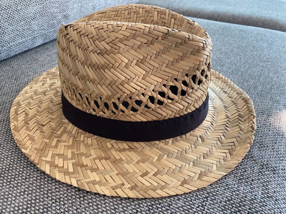 White Mountain Strohhut XL - Bogart Style Schwarz/Weiß