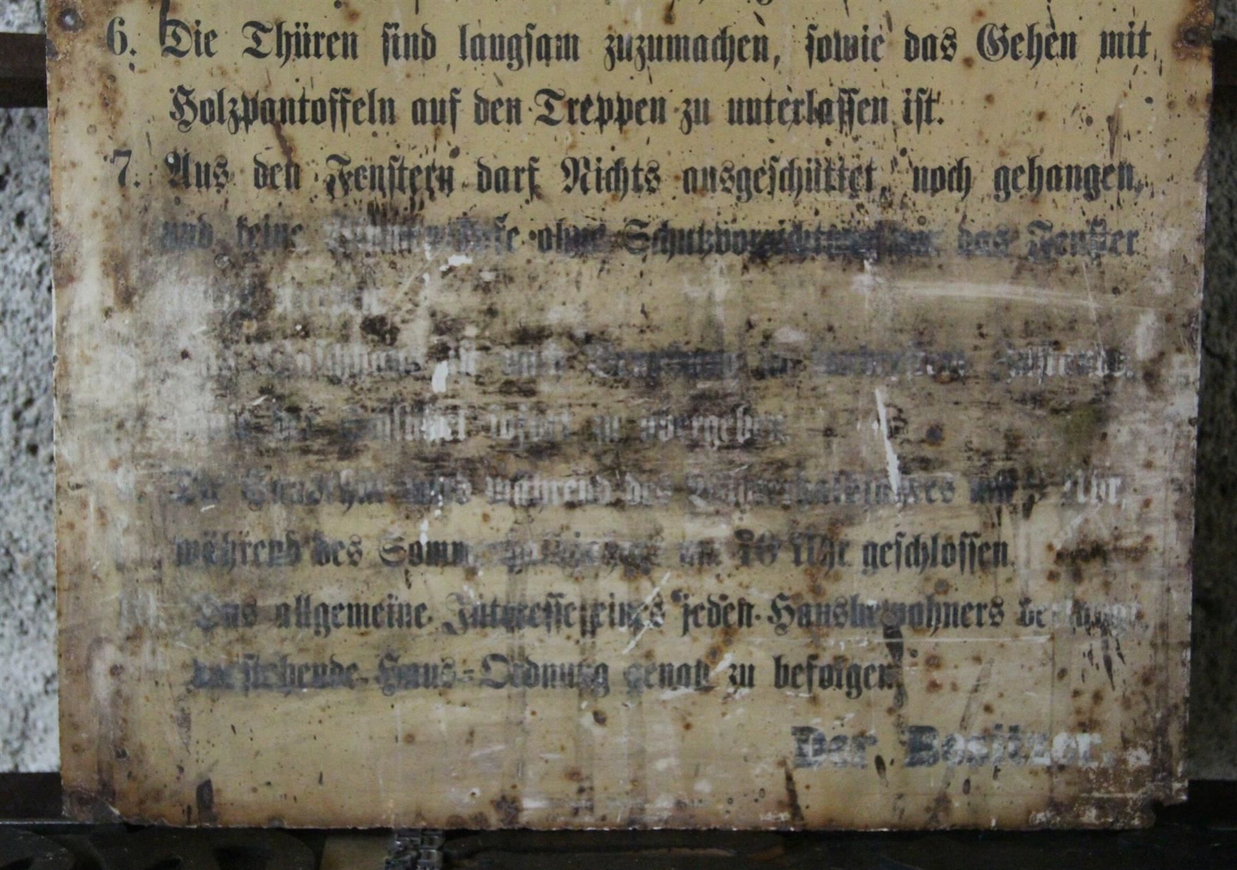 Insegne: grosses Blechschild Hausordnung – Usato da Birrwil venduto da brandschatz_birrwil 4