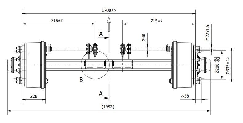 Accessori per altri veicoli: Bremsachse – Nuovo e nell'imballaggio originale da Balterswil venduto da AgrarLandtechnik