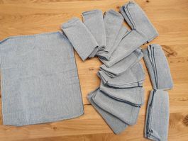 14 Tischsets, grünblau, 35x45 cm, Platzset aus Stoff