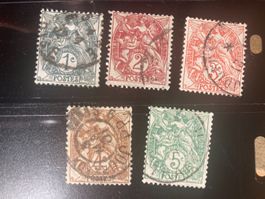 Frankreich 1900 Satz allegorische Darstellungen gestempelt 2