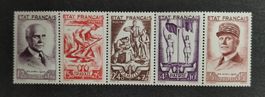 Frankreich 1943 Fünferstreifen MiNr.589-593 ungestempelte