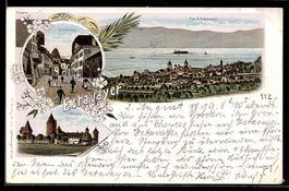 Litho Estavayer, Grand' rue, Chateau