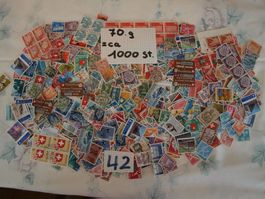 1000 Schweizer Briefmarken über 70g Gebraucht siehe Bilder
