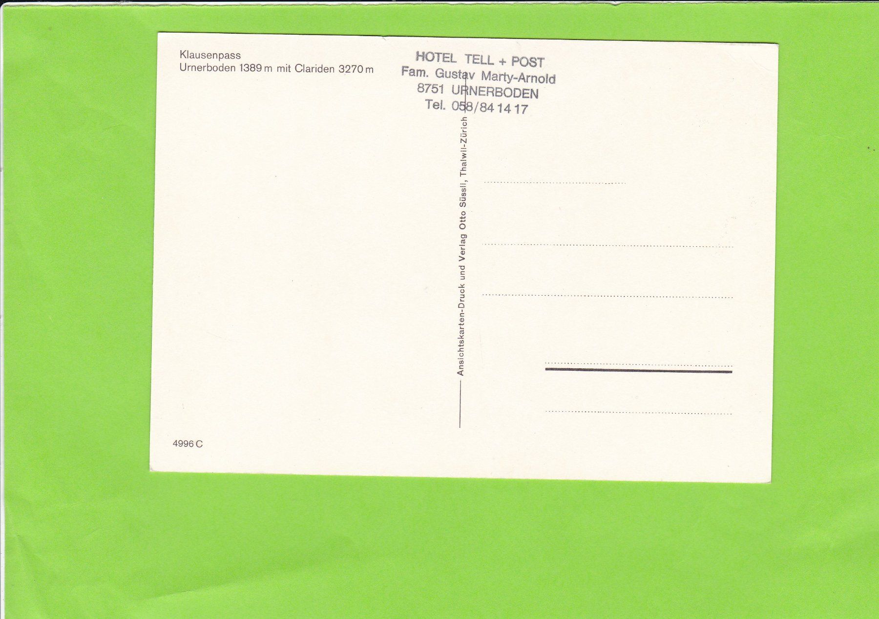 Cartes postales: Klausenpass – D'occasion à St. Peterzell par neckertal 1