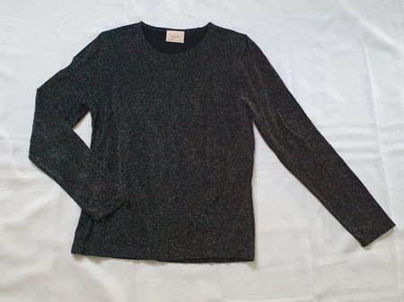 schwarz  / silber Shirt XS