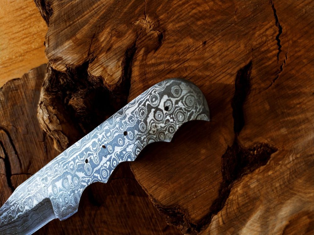 Geprüft: Rohling Klinge DAMASKUS Messer Damast Schmiede (Neu und ...