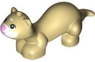 LEGO 6903pb02 Tan Ferret, Friends Style with White Face
