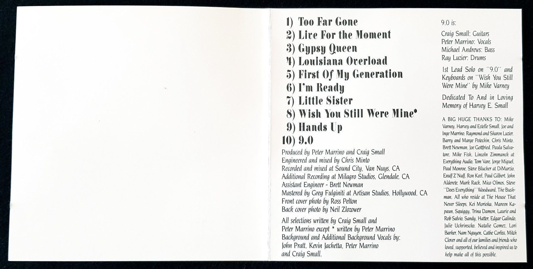 CD: 9.0 – Too Far Gone - 1990 - First Press - Roadrunner – Usato da Uster venduto da Zardodel 4
