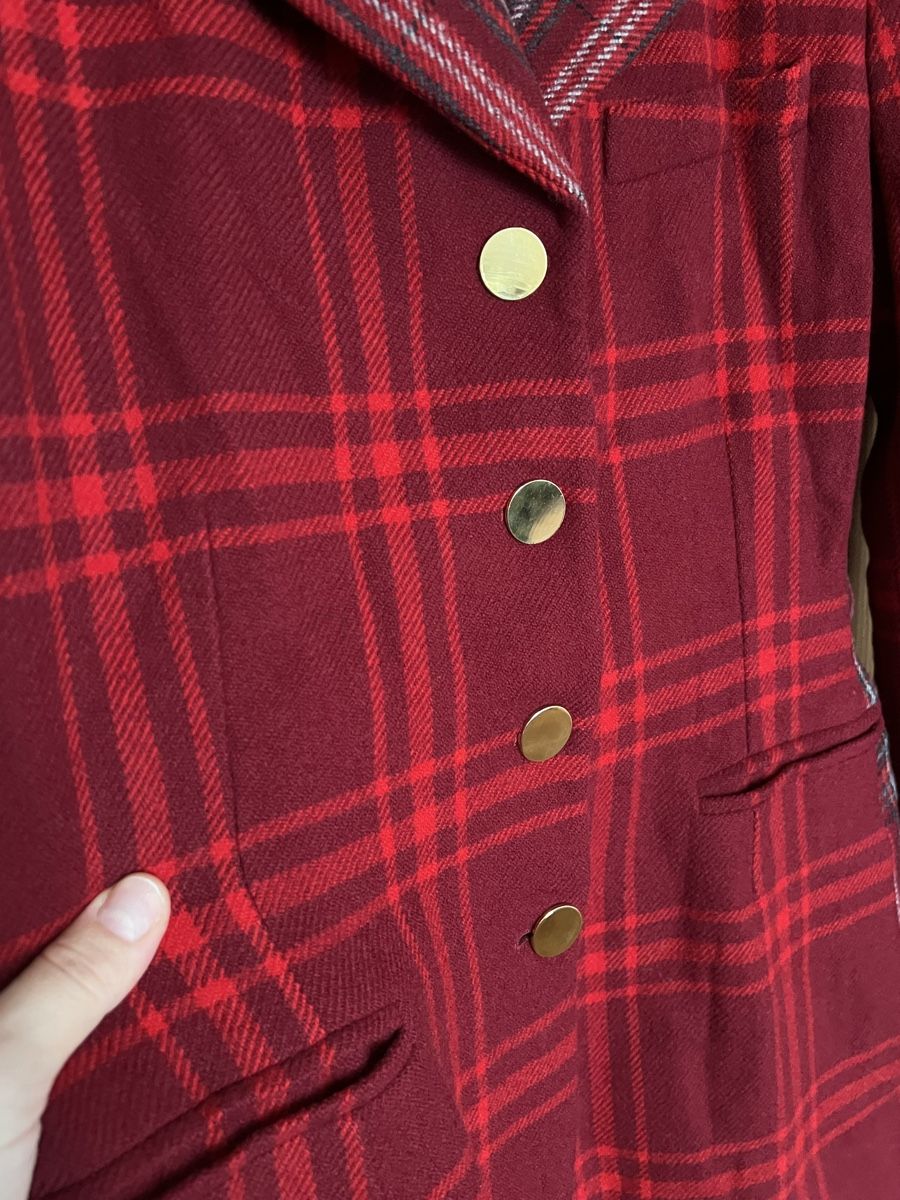 Max Mara Completi & Tailleur: Woll & Kaschmir Blazer, Rot kariert – Usato da Luzern venduto da closettheory 1
